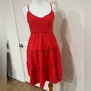Sim & Sam Red Smocked dress